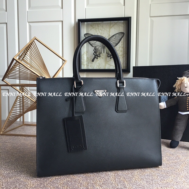 프라다 가죽 토트백 (38cm)